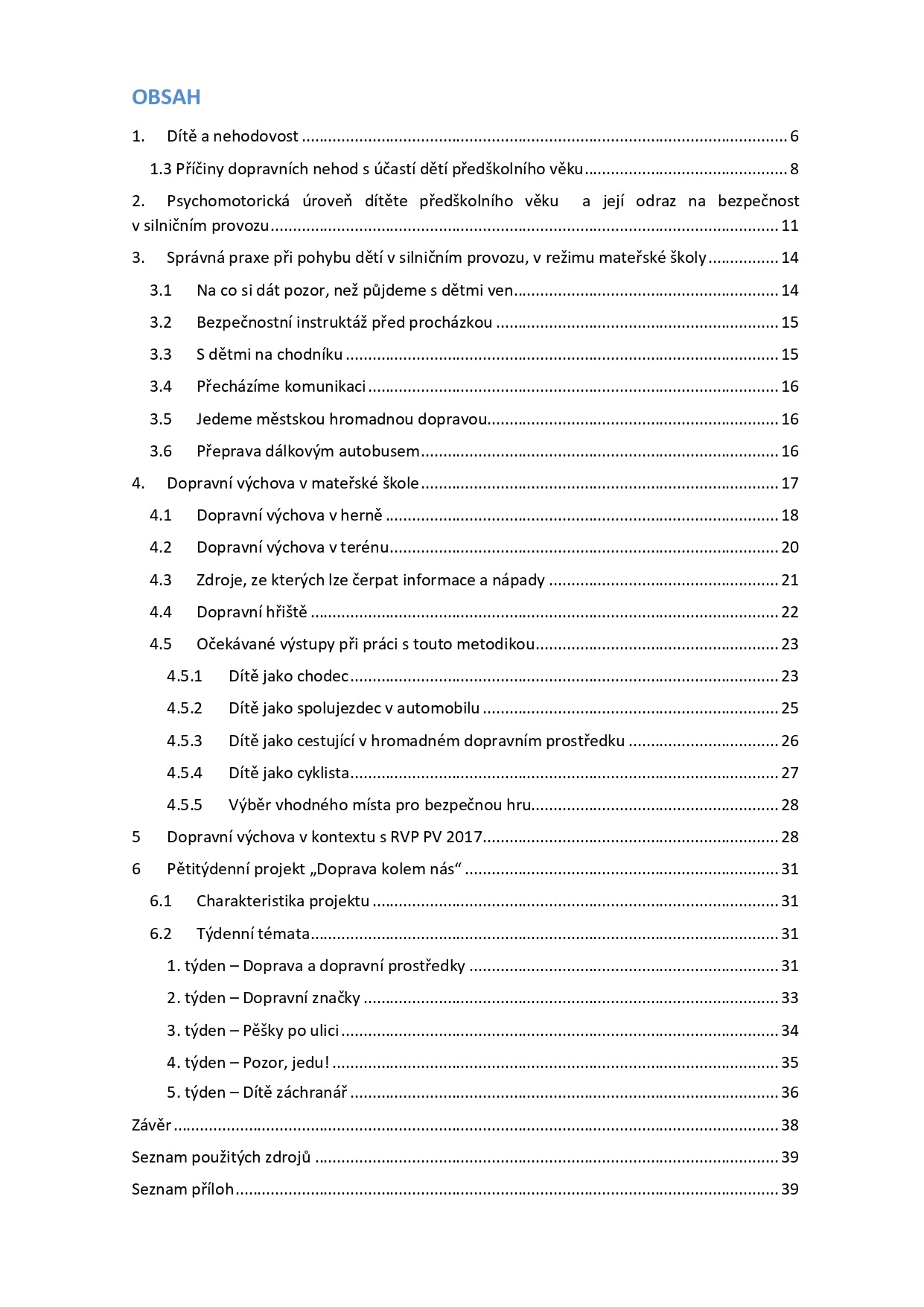 Metodika dopravní výchovy pro mateřské školy
