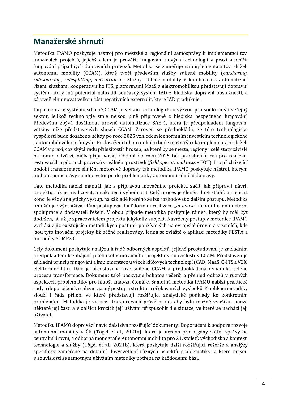 Metodika implementace autonomní mobility ve městech a regionech
