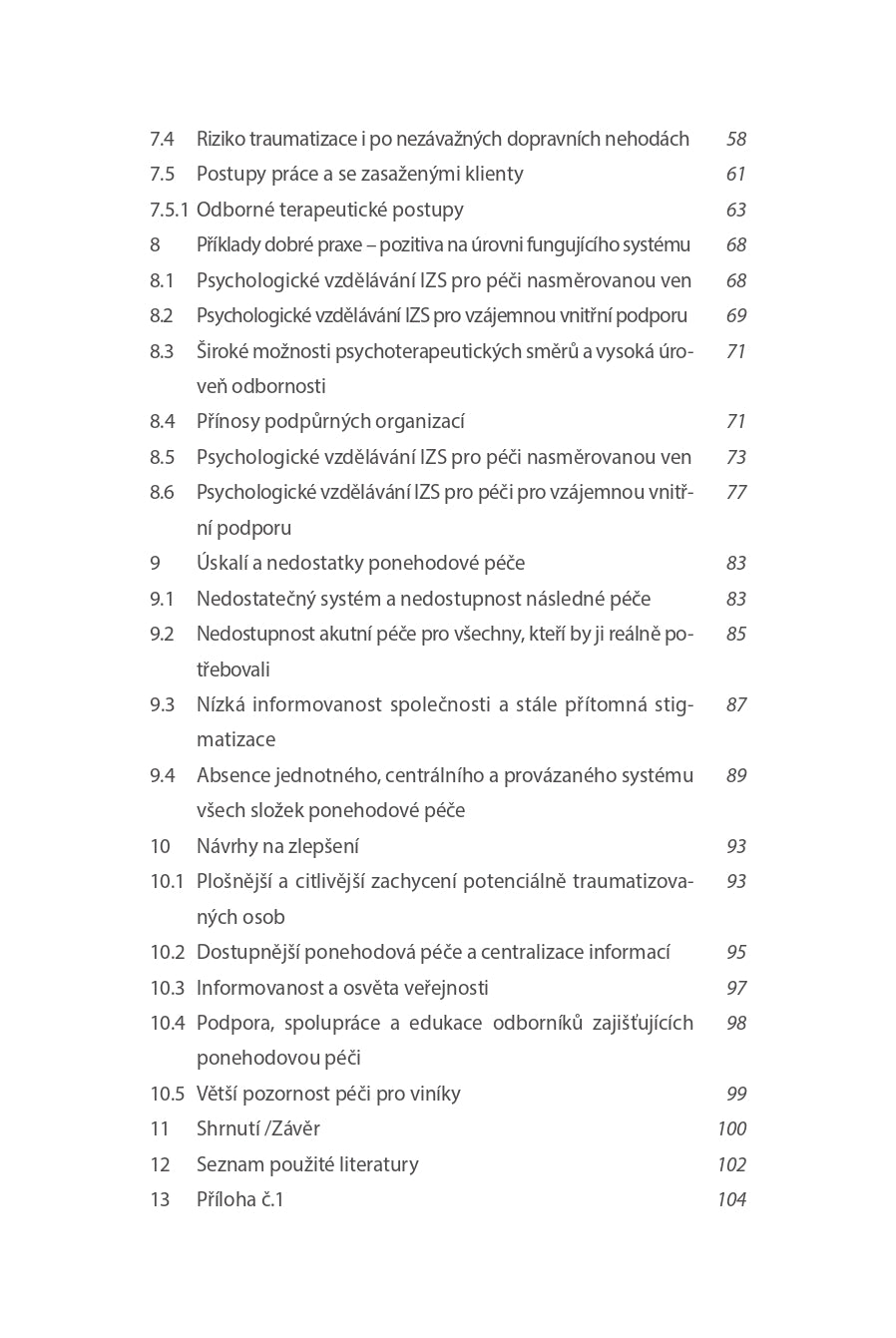 Současný systém psychologické ponehodové péče v České republice