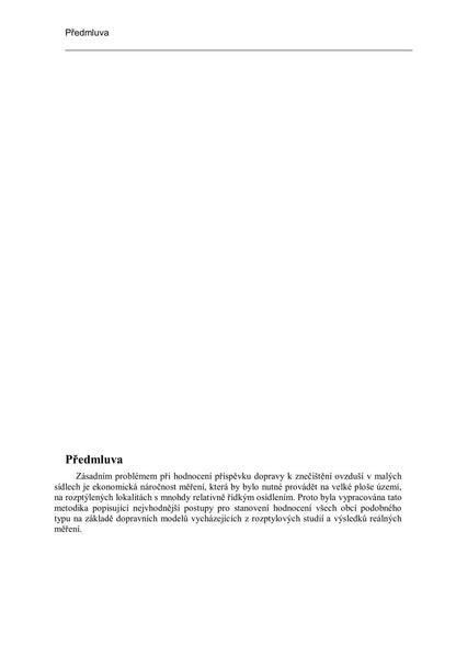 Determining the contribution of traffic to air pollution in small settlements