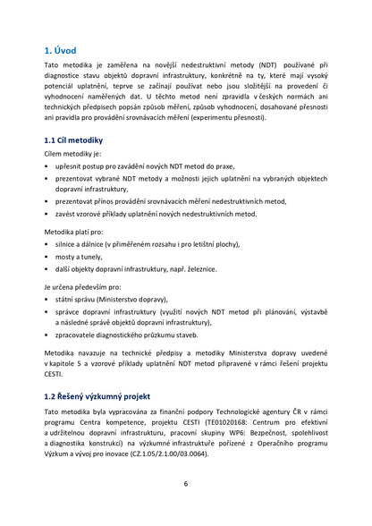 Application of new and progressive diagnostic methods on constructions of transport infrastructure - implementation procedure
