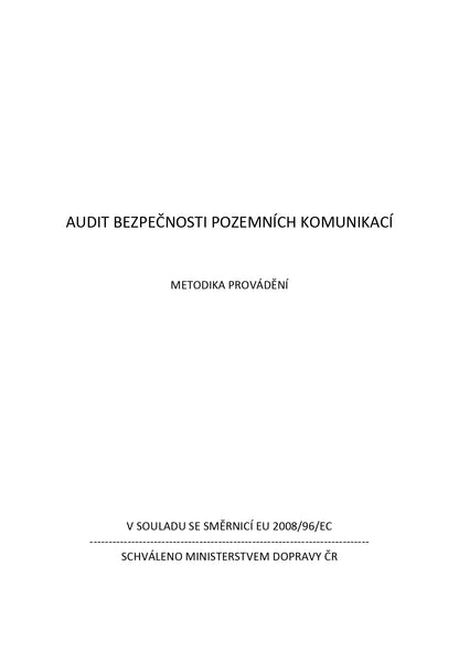 Audit bezpečnosti pozemních komunikací