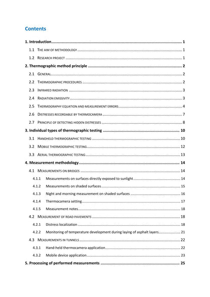 Certified methodology Use of Thermography for Diagnostics of Transport Infrastructure Structures