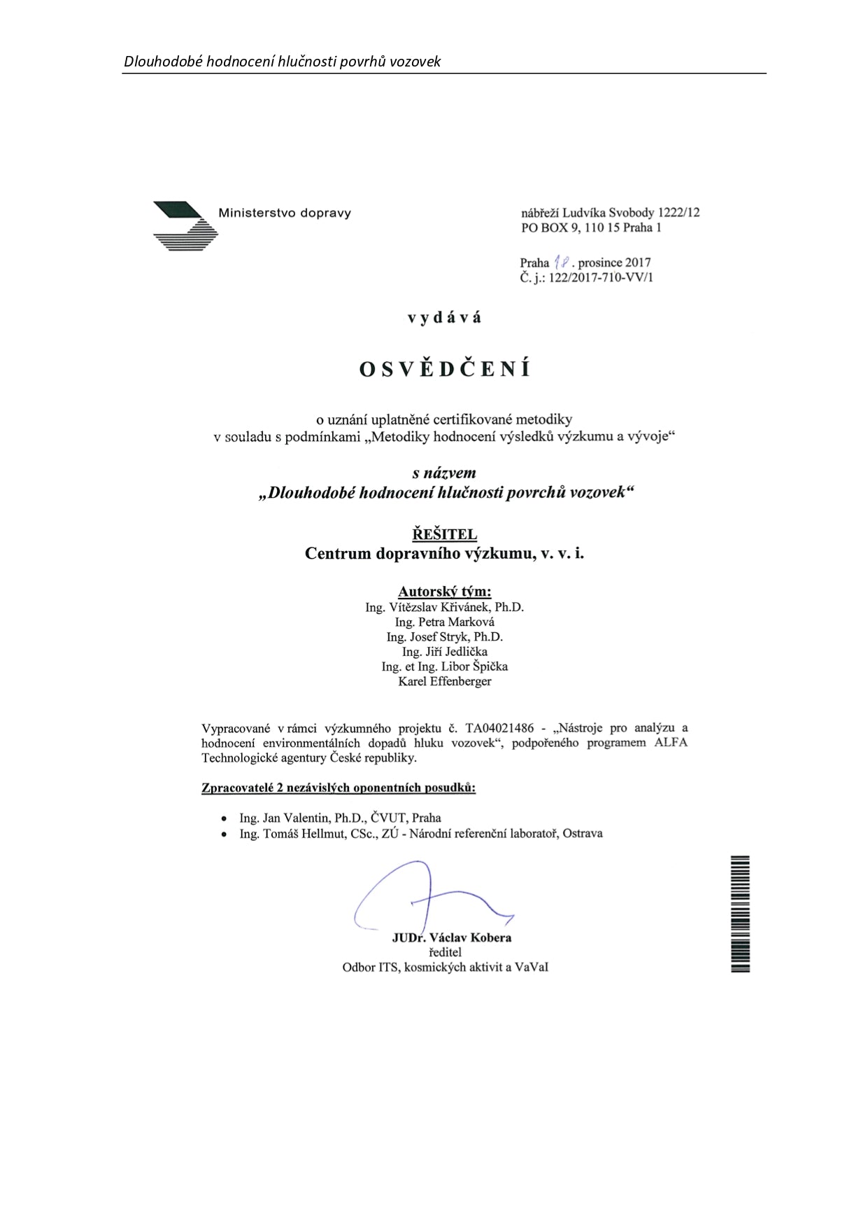 Dlouhodobé hodnocení hlučnosti povrchů vozovek