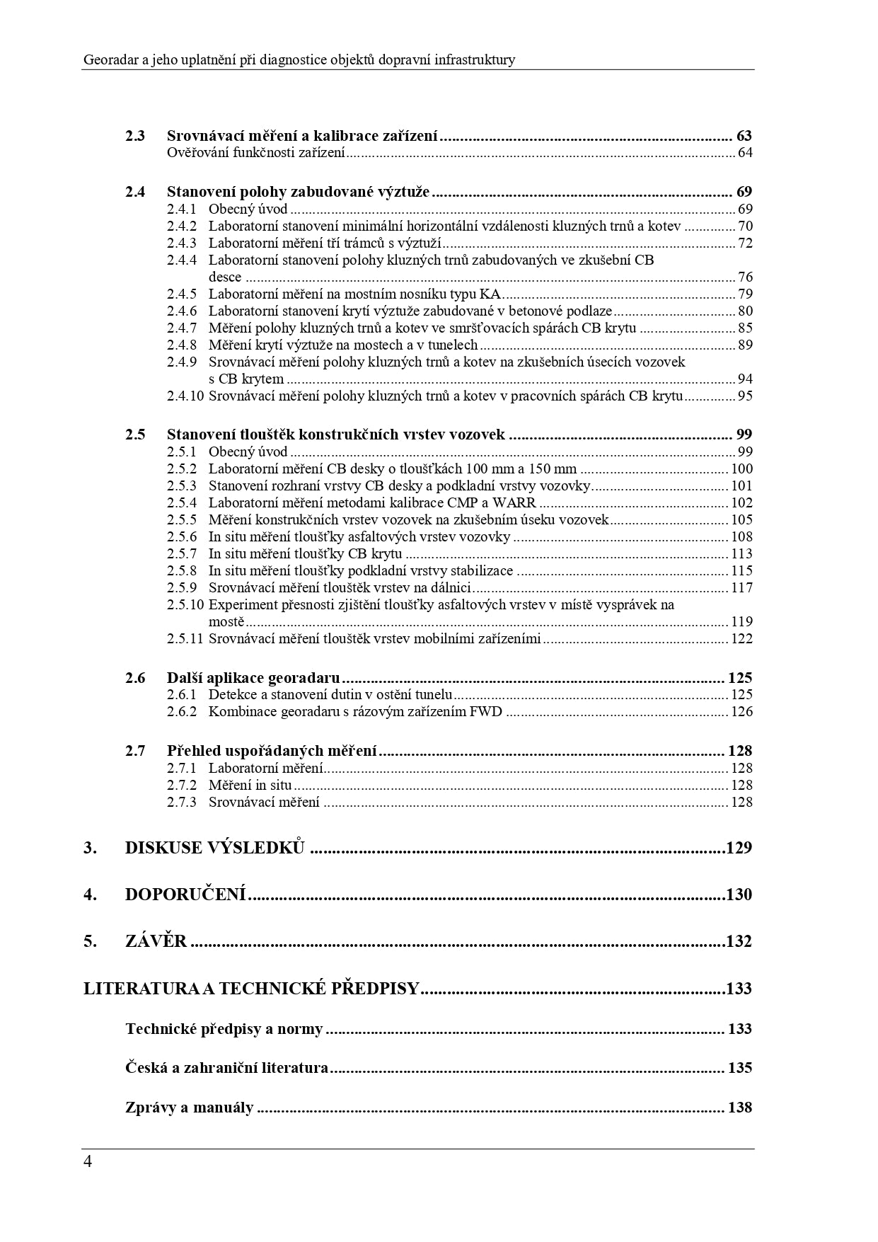 Georadar and its application in the diagnosis of transport infrastructure objects