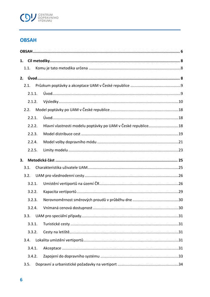 Implementation of UAM in the transport plans of the Czech Republic and cities