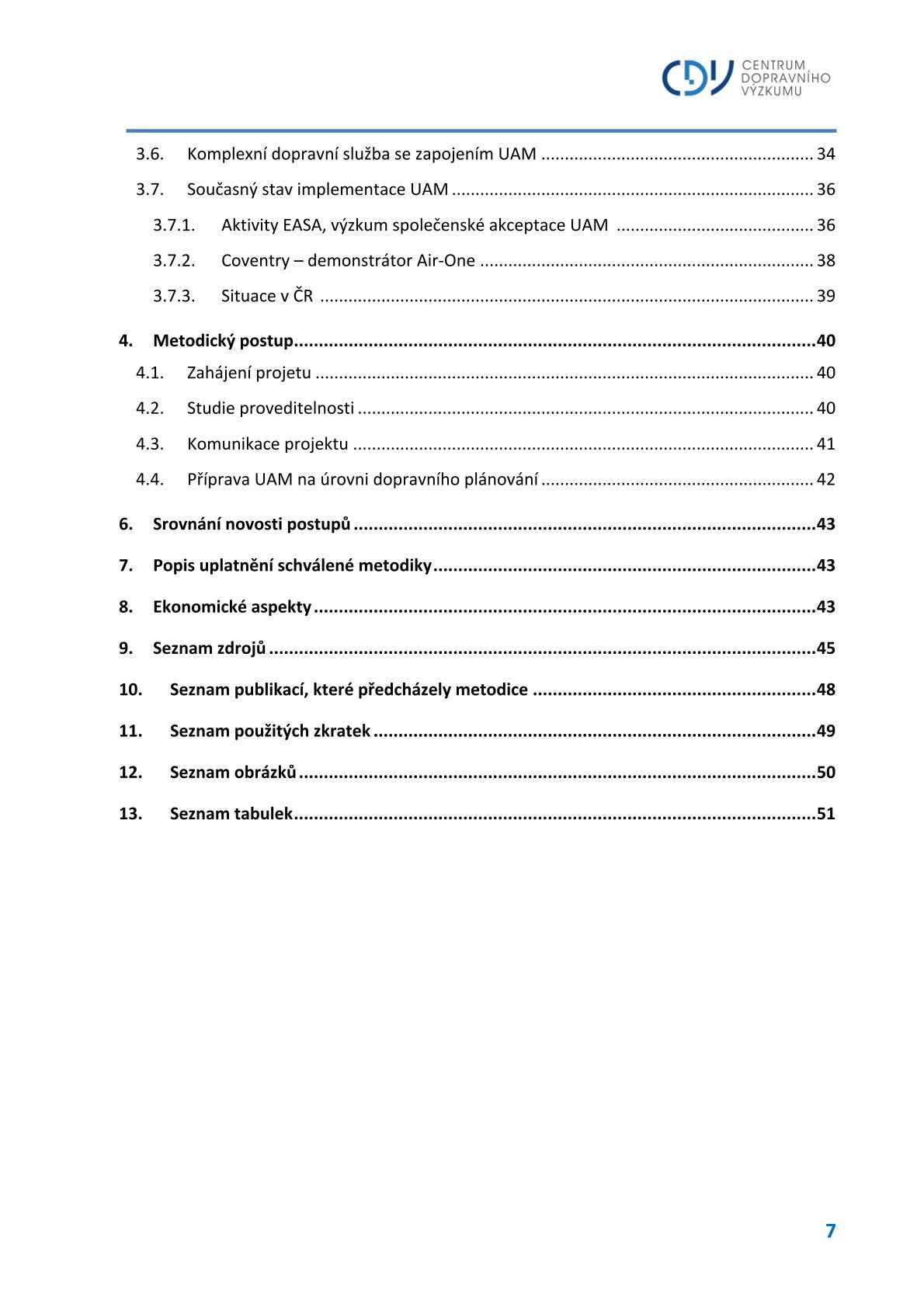 Implementation of UAM in the transport plans of the Czech Republic and cities