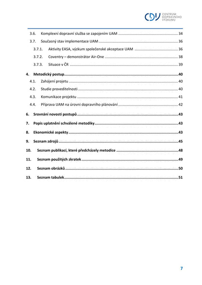 Implementation of UAM in the transport plans of the Czech Republic and cities