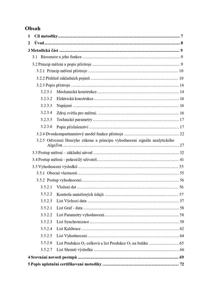 Indikace znečištění životního prostředí přístrojem na principu biosenzoru