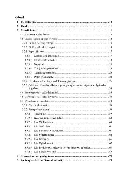 Indication of environmental pollution with a device based on the principle of a biosensor