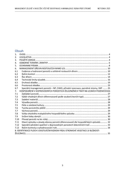 Management of greenery around the ŽDC, including identification and minimization of the risk of falling trees