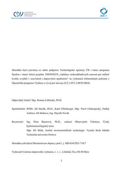 Measurement of air quality with the enviSENS sensor unit in places with high traffic load 