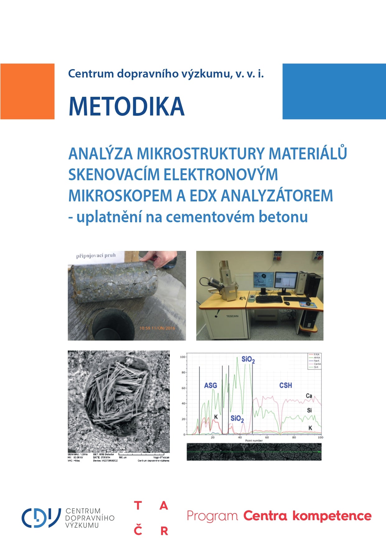 Analysis of the microstructure of materials with a scanning electron microscope and an EDX analyzer - application to cement concrete