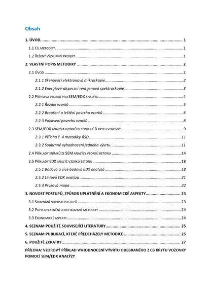 Analýza mikrostruktury materiálů skenovacím elektronovým mikroskopem a EDX analyzátorem - uplatnění na cementovém betonu