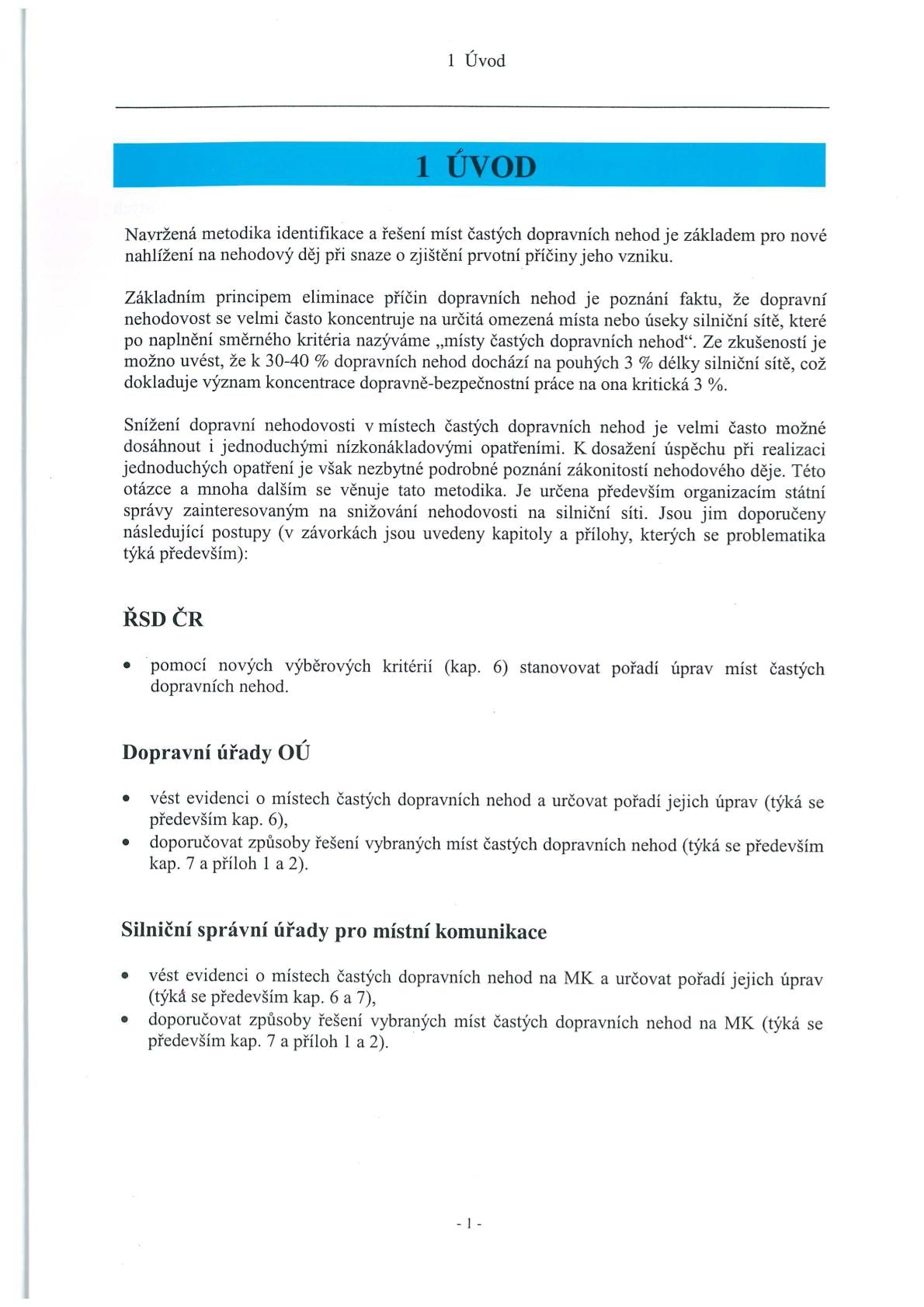 Methodology for identifying and solving places of frequent traffic accidents