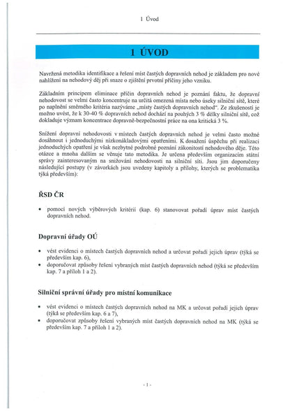 Methodology for identifying and solving places of frequent traffic accidents