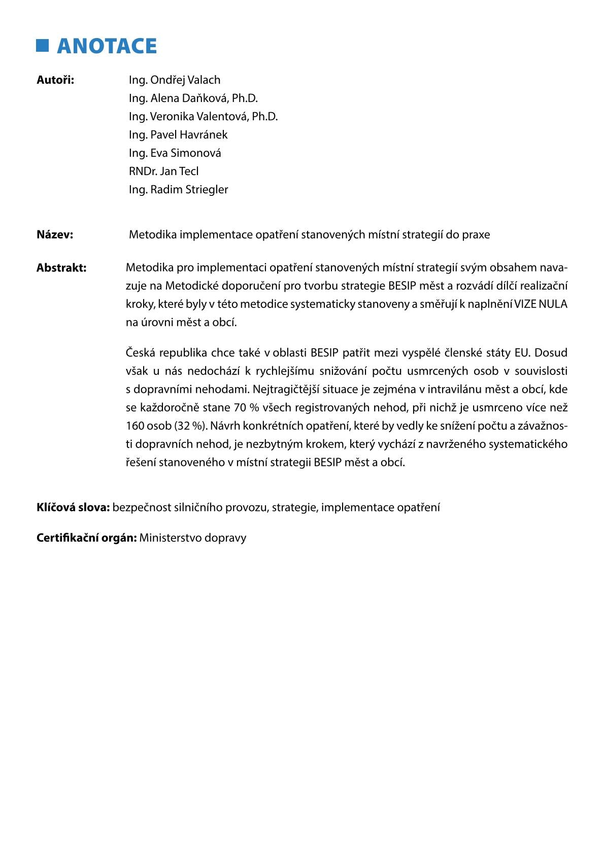 Methodology for implementing the measures established by the local strategy into practice