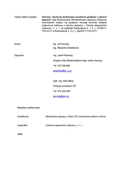 Methodology for checking compliance with social regulations in road transport