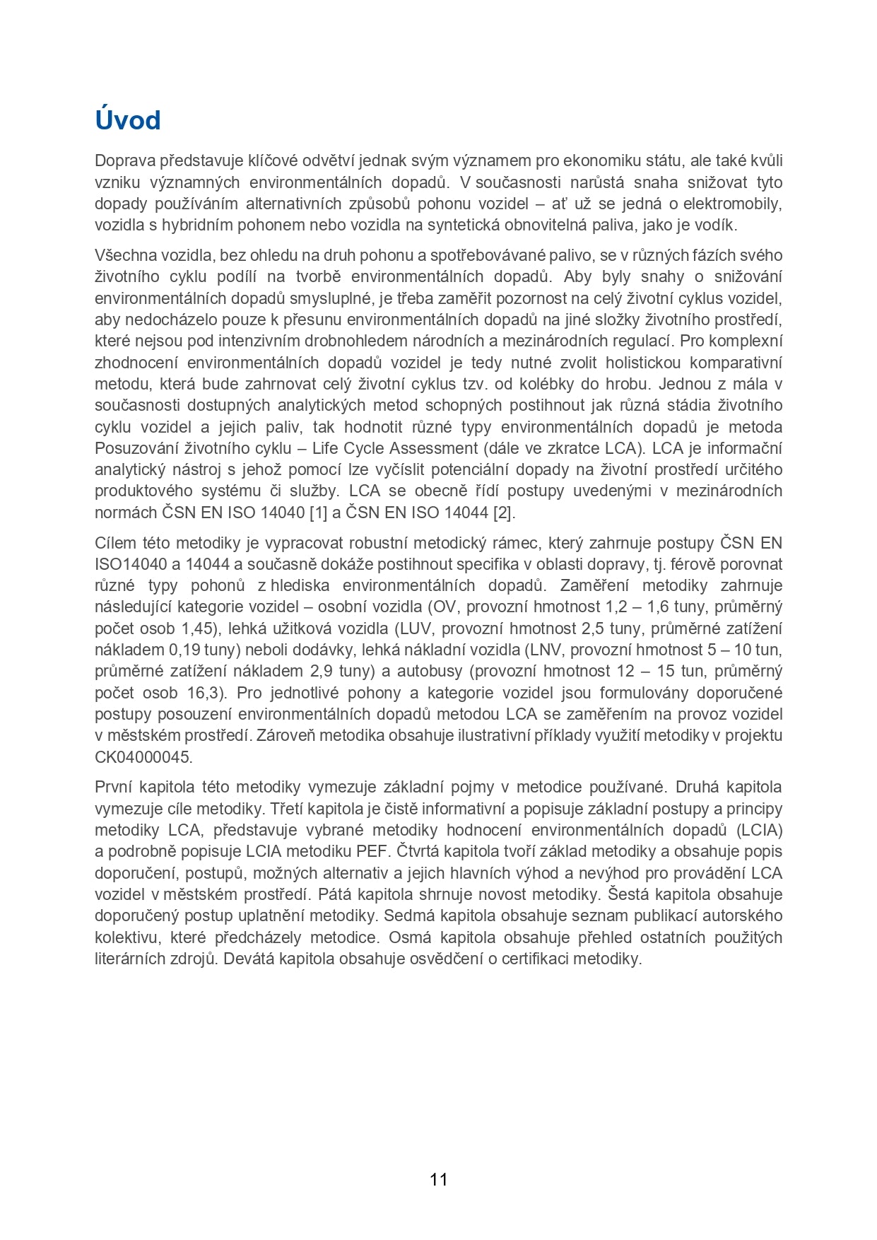 Metodika pro posuzování životního cyklu v dopravě