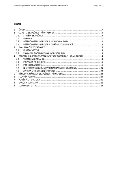 Methodology of road safety inspection