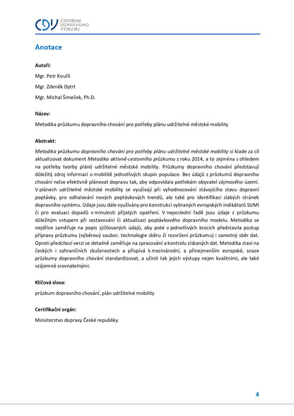 Methodology for surveying traffic behavior for the needs of a sustainable urban mobility plan