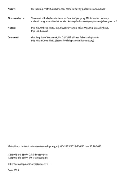 Methodology of the initial assessment of the construction plan of the road