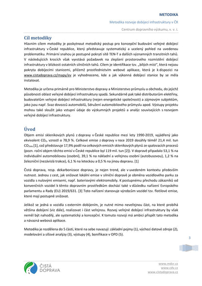 Methodology for the development of charging infrastructure in the Czech Republic