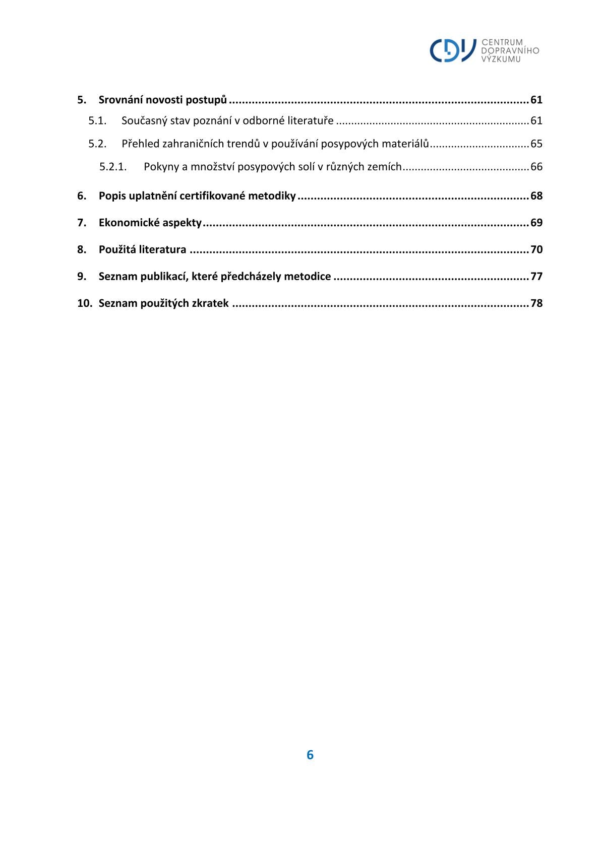 Monitoring of pollution around roads in connection with winter maintenance of transport infrastructure 