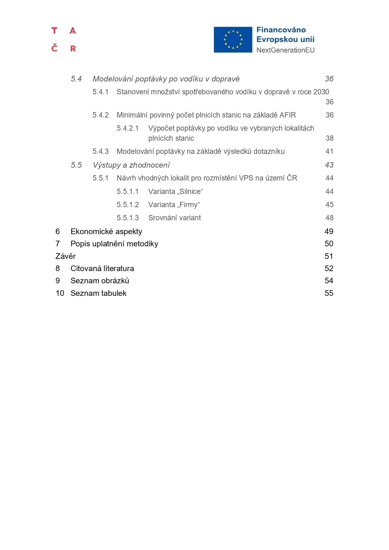 Metodika výpočtu poptávky po nízkouhlíkovém a obnovitelném vodíku v dopravě v České republice do roku 2030