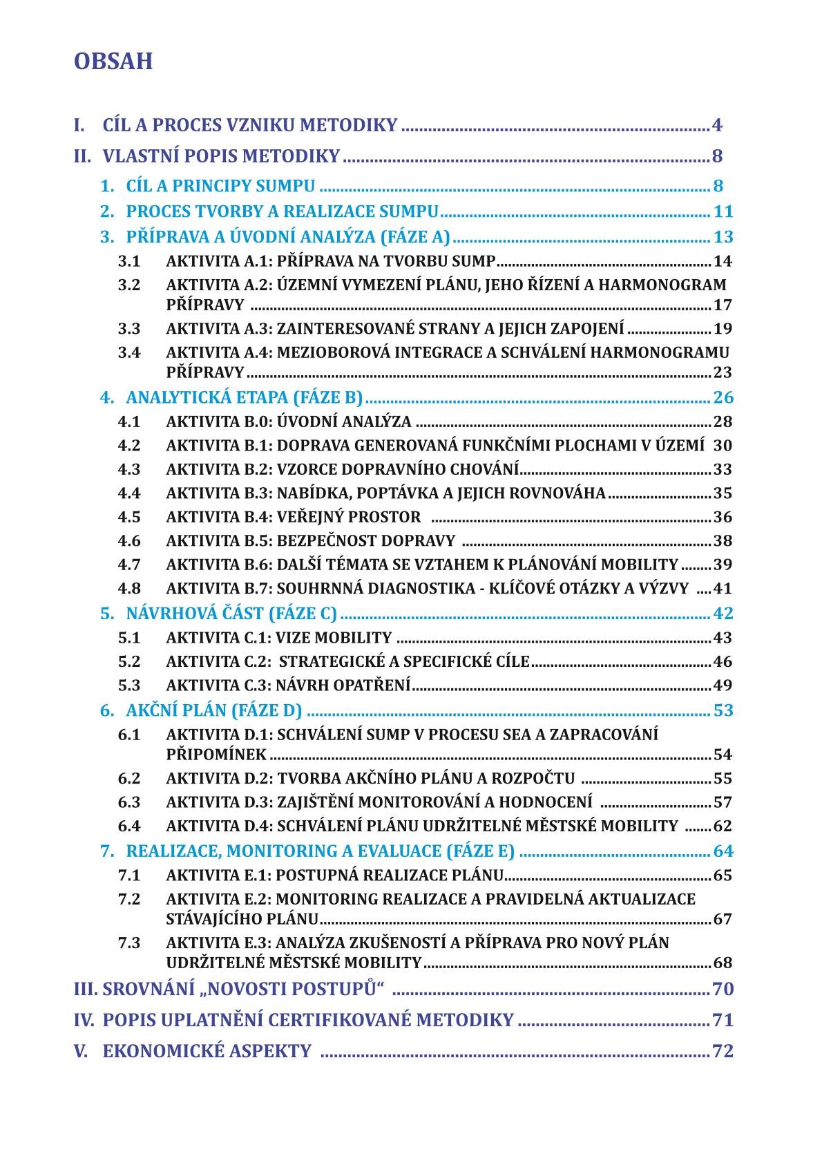 Methodology for the preparation of sustainable mobility plans for cities in the Czech Republic