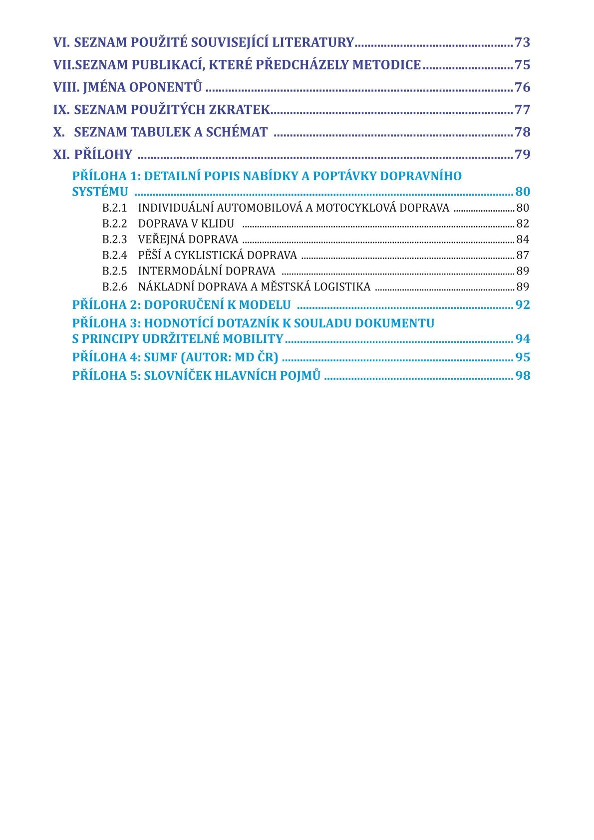 Methodology for the preparation of sustainable mobility plans for cities in the Czech Republic