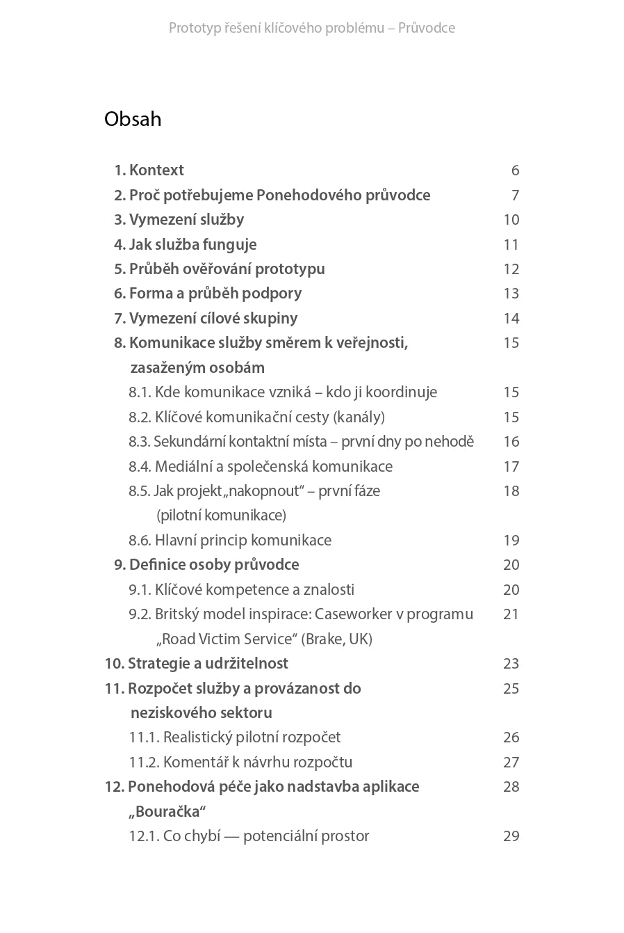 Prototyp řešení klíčového problému PRŮVODCE