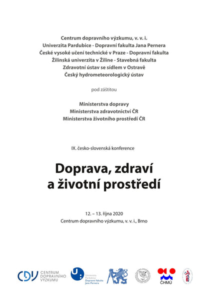 Sborník příspěvků z konference Doprava, zdraví a životní prostředí 2020