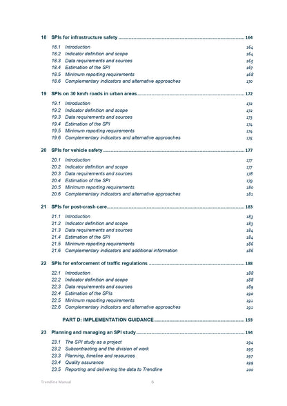 The Trendline manual for data collection and analysis of road safety performance indicators