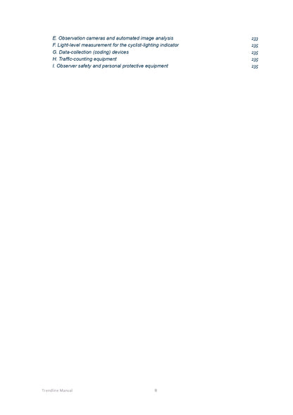 The Trendline manual for data collection and analysis of road safety performance indicators