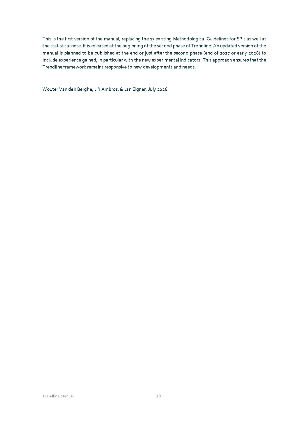 The Trendline manual for data collection and analysis of road safety performance indicators
