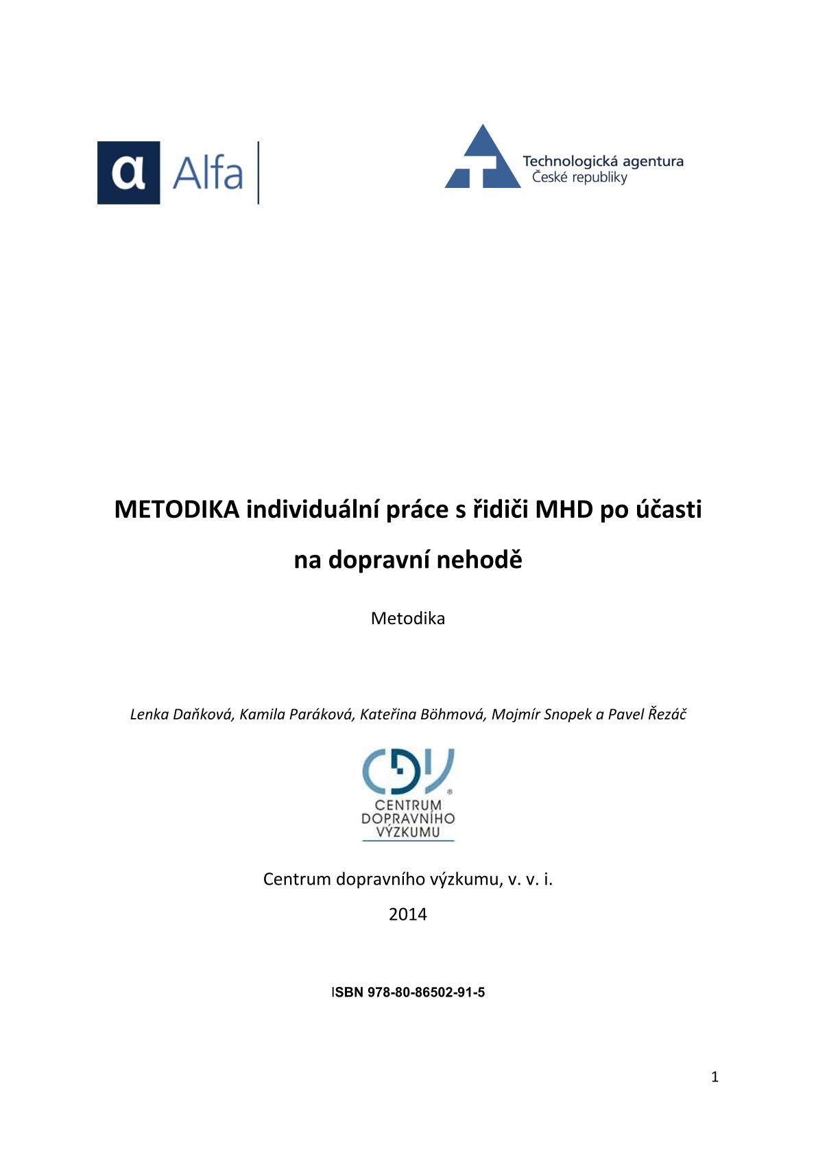 Methodology of individual work with public transport drivers after participation in a traffic accident