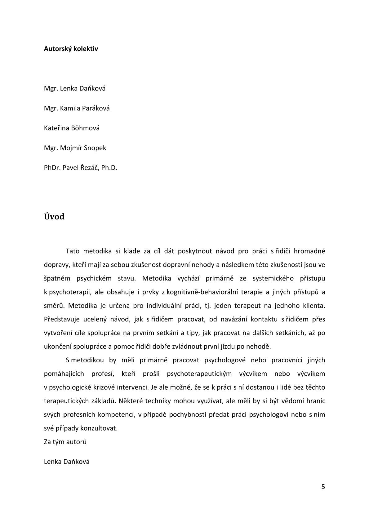 Methodology of individual work with public transport drivers after participation in a traffic accident