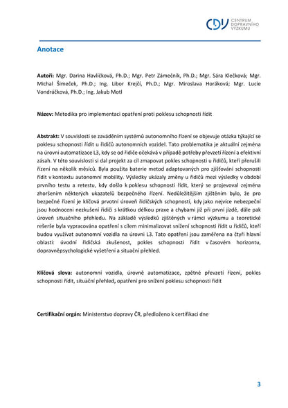 Methodology for the implementation of measures against the decline of driving ability