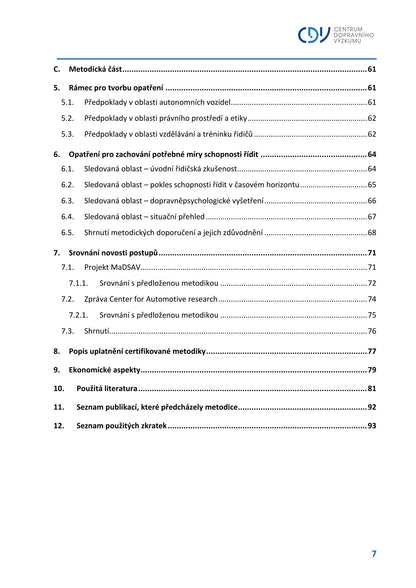 Methodology for the implementation of measures against the decline of driving ability