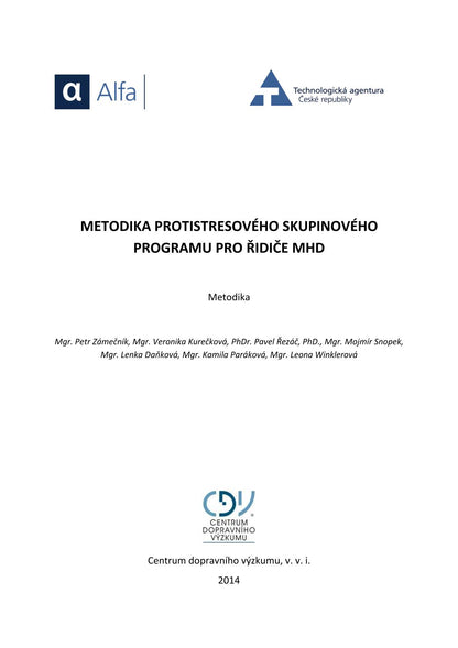 Metodika protistresového skupinového programu pro řidiče MHD